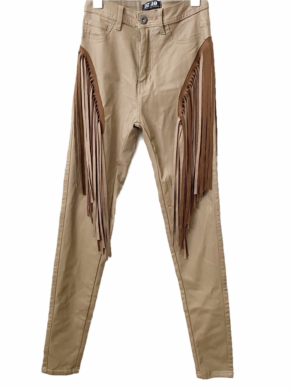 Western Fringe JC&JQ Jeans, High Waisted Skinny Jeans Edgy Concert Cowgirl